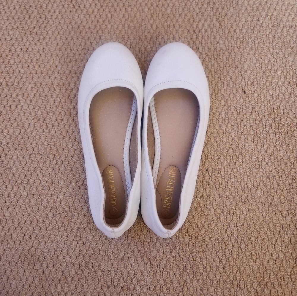 White slip on shoes